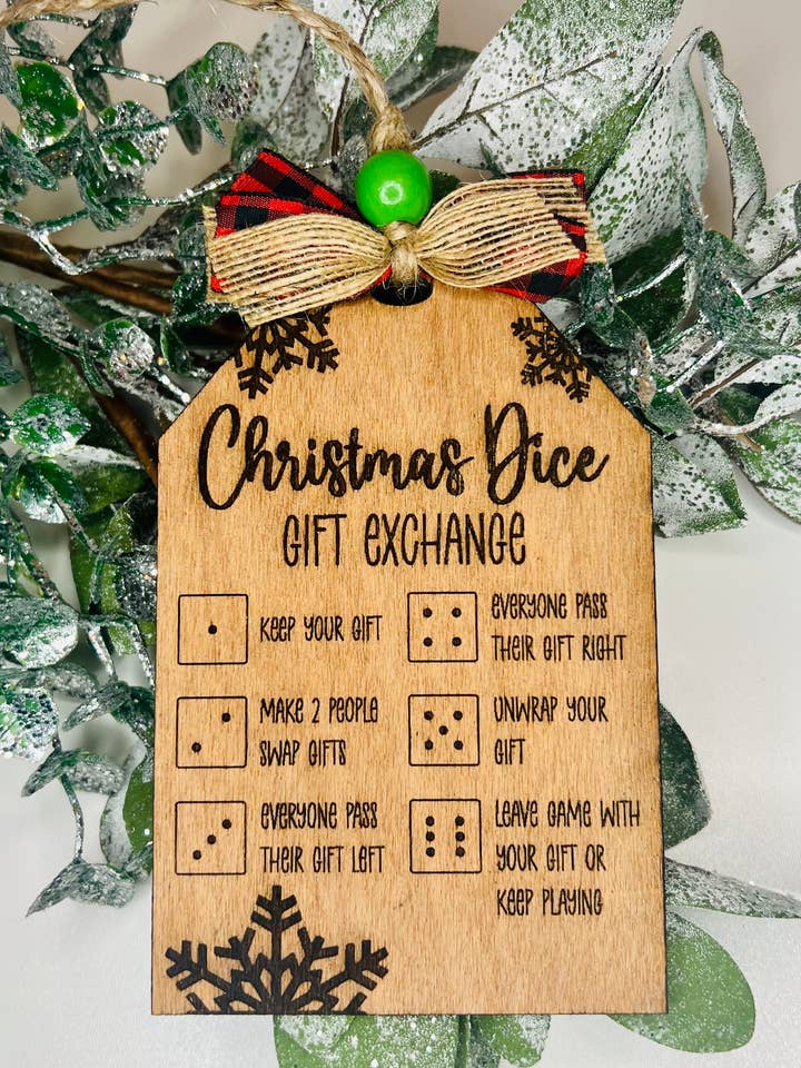 Christmas Dice Game Ornament for wholesale by The Rustic Rose, LLC