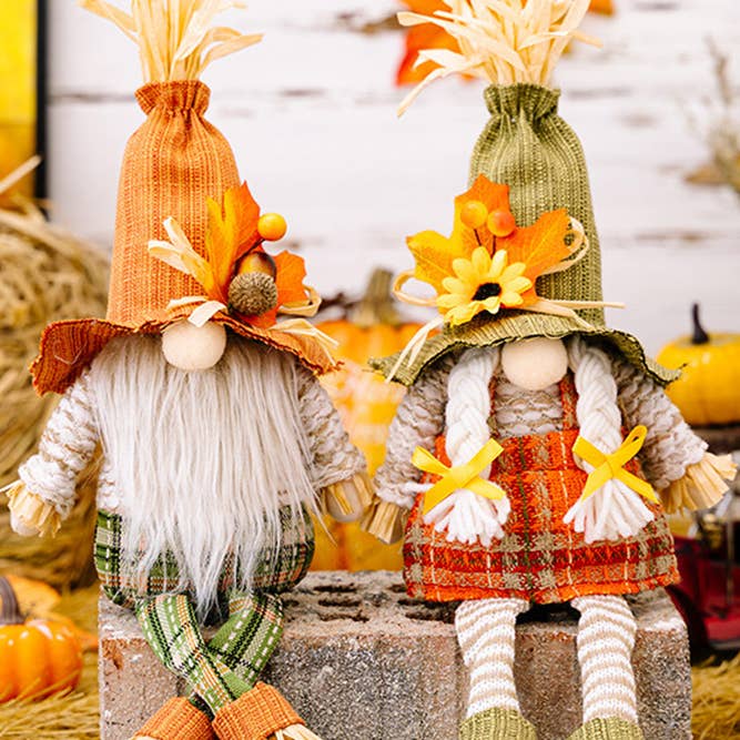 UNISHE - Wholesale Decorative Tabletop Object - Thanksgiving Sunflower Maple Rudolf Doll MOQ 3pcs HB0242