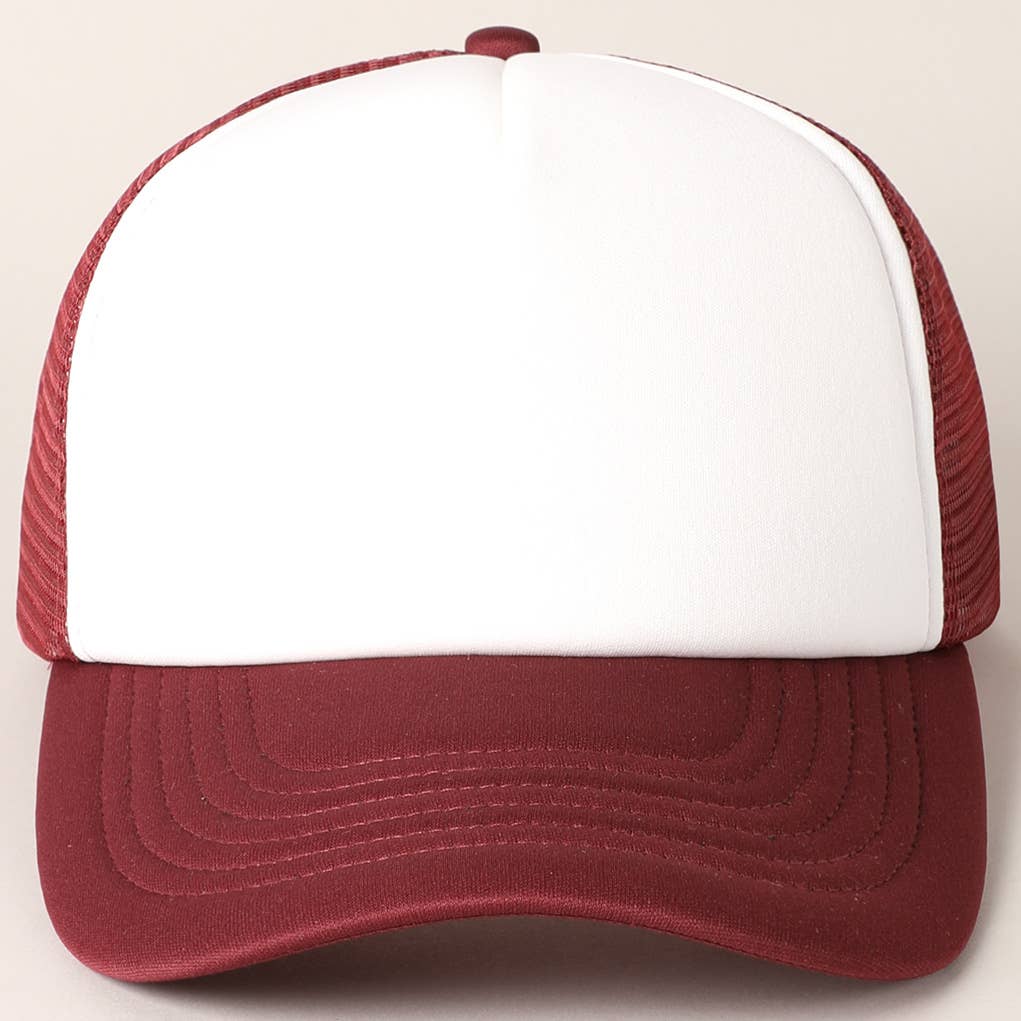 Fashion City - Wholesale Trucker Hat - Unisex - White Foam Front Colored Mesh Back Trucker Hat2