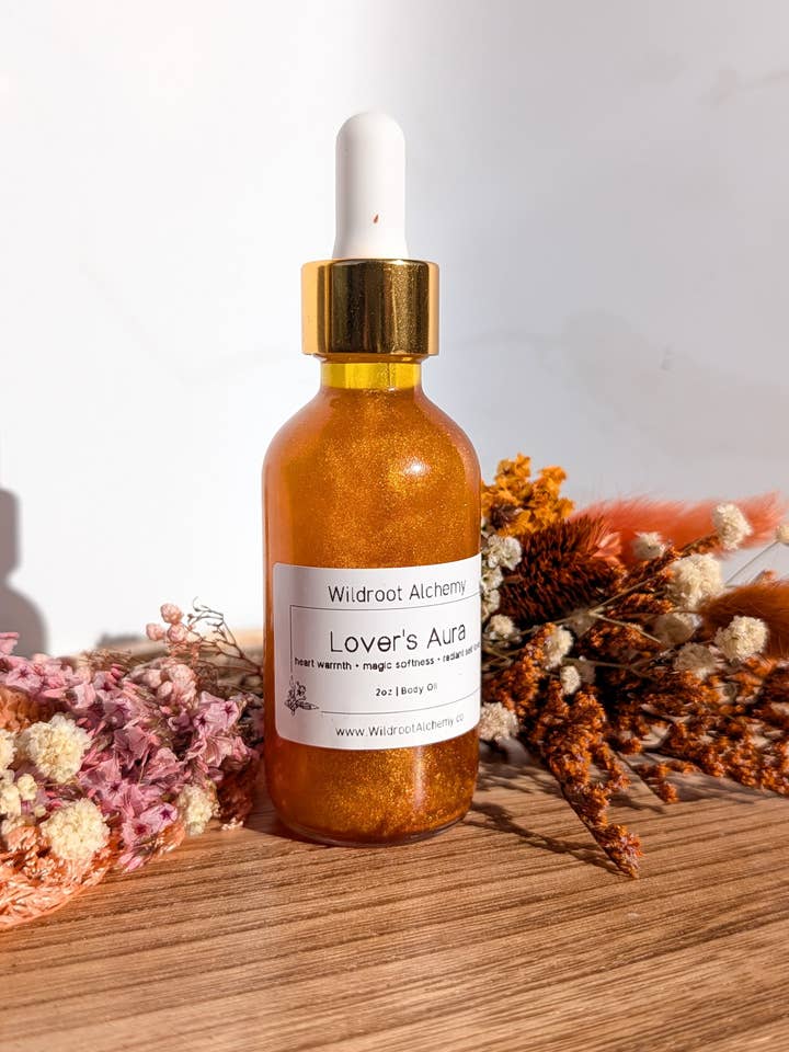 Valentine's Day Exclusive Limited Edition • Lover's Aura • Shimmering Body Oil for wholesale by Wildroot Alchemy