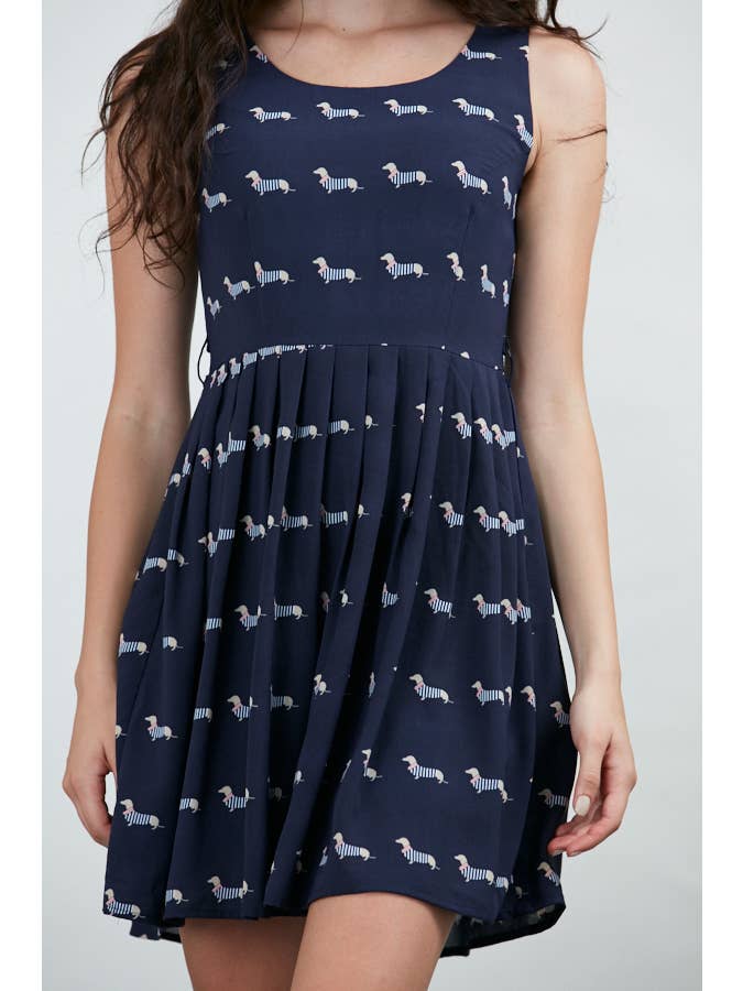 SM WARDROBE - Wholesale Dress - Women's - Wiener Dog Print Dressei6