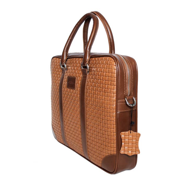 Arrigo - Wholesale Laptop Bag - Unisex - Leather Laptop Bag 15.6 Inches in 4 Colors Braided Leather8