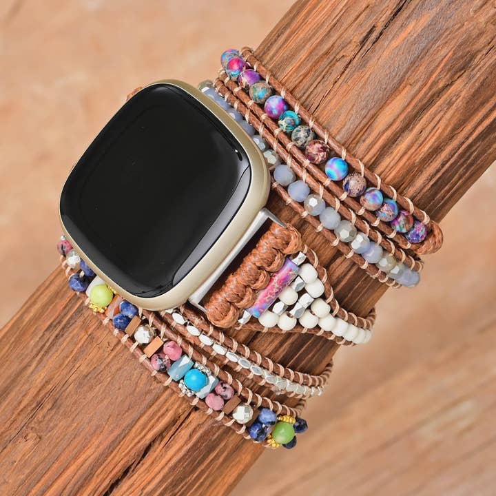 Free Spirit Shop - Wholesale Watch Band/Strap - Women's - Purple Jasper & Mixed Bead Fitbit Watch Wrap