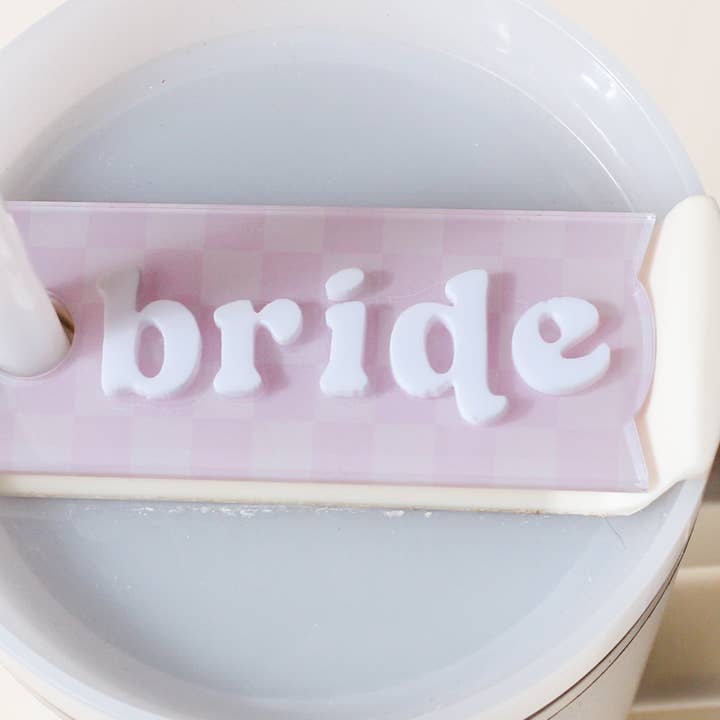 Tumbler Lid Tag-Bride for wholesale by The Darling Effect
