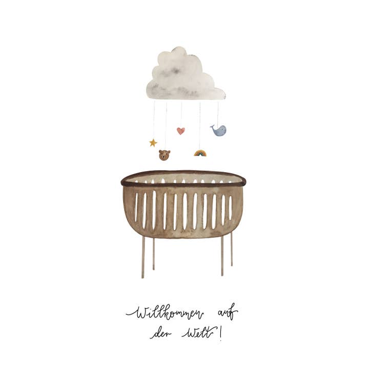 Hannahs Firlefanz - Wholesale Postcard - Postcard for the birth, welcome to the world1