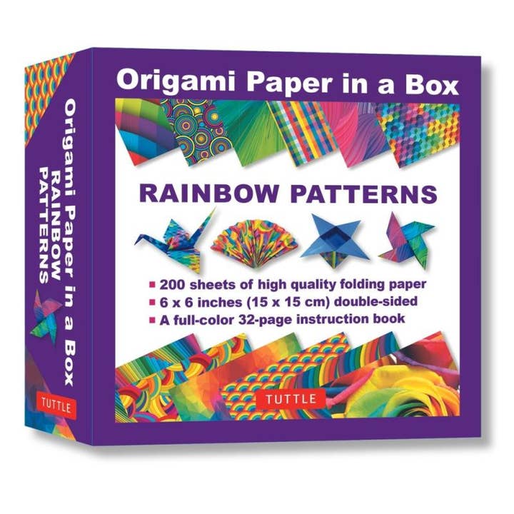 Microcosm Publishing & Distribution - Wholesale Crafts, Hobbies & DIY Book - Origami Paper in a Box - Rainbow Patterns: 200 Sheets