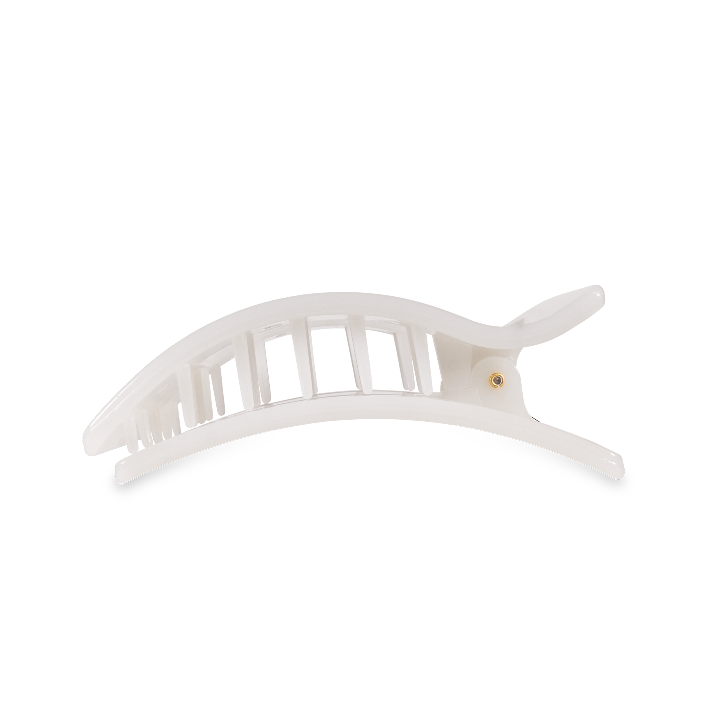 TELETIES - Wholesale Hair Clip - Women's - Flat Rectangle Hair Clip | Medium | Coconut White2