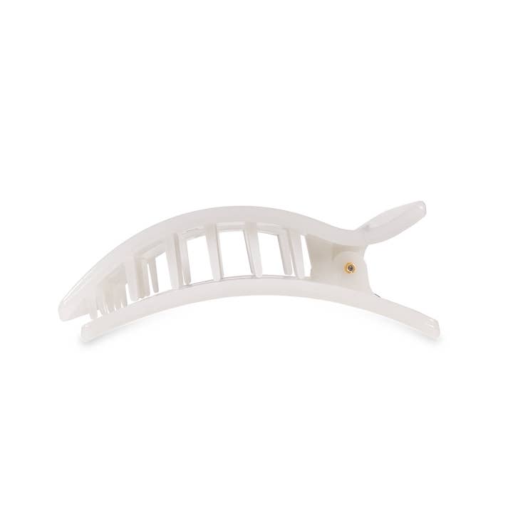 TELETIES - Wholesale Hair Clip - Women's - Flat Rectangle Hair Clip | Medium | Coconut White2