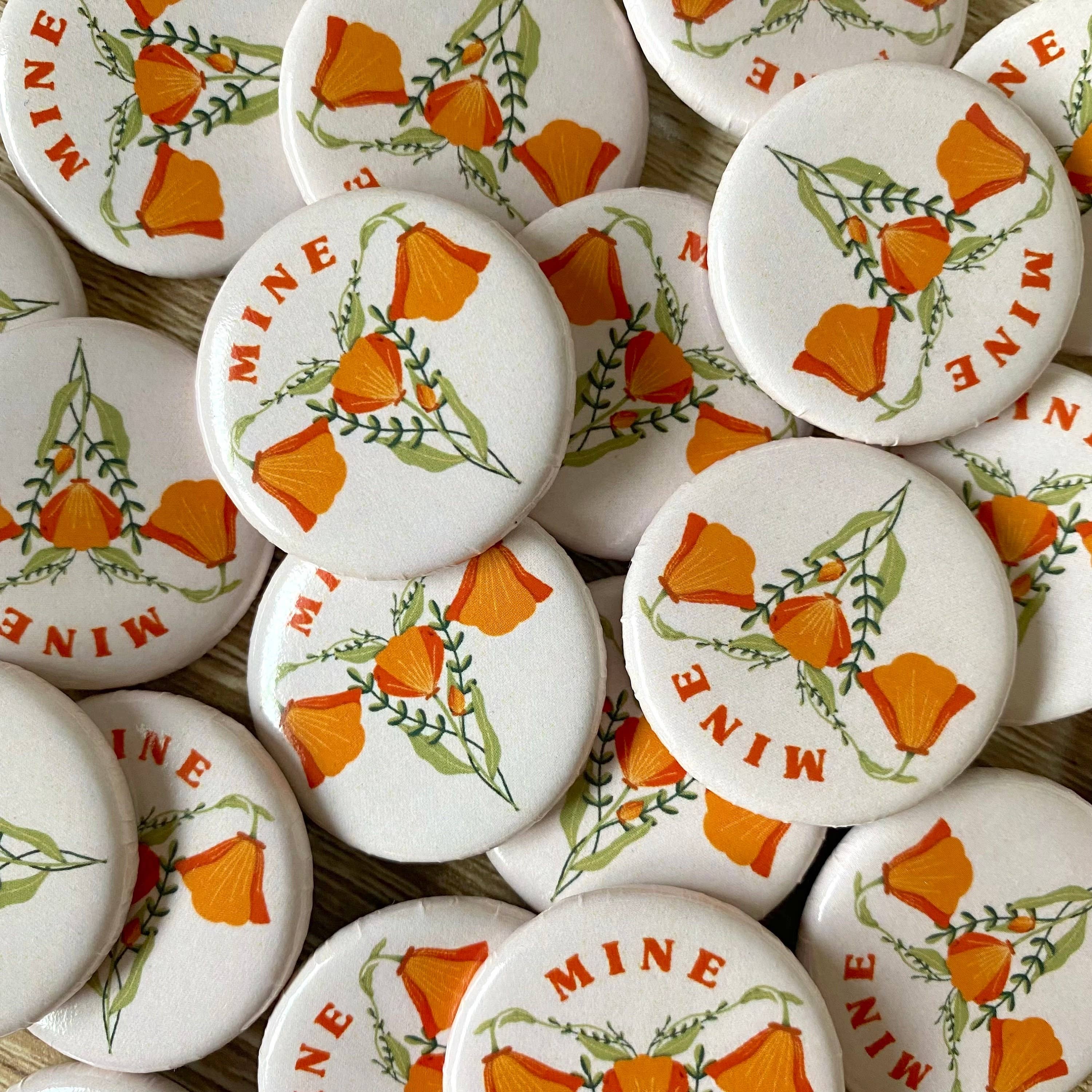 Hay Design Co. - Wholesale Lapel Pin/Button - Floral Uterus Pin | Flower Feminist Button4