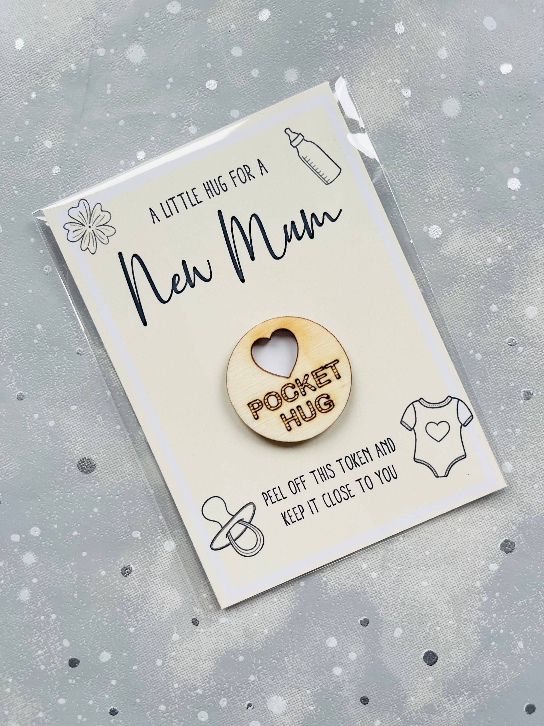 The Gift Club – wholesale Keepsake coin/token – New Mum Pocket Hug Token and Cuddle Gift1