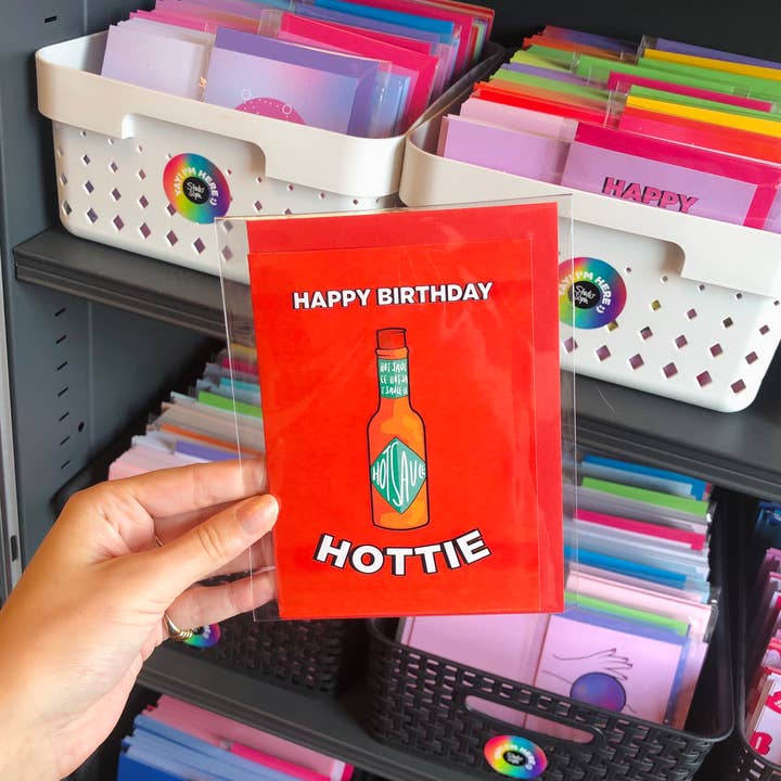 Studio Soph (We Pay Your Import Fees - We Ship DDP) - Wholesale Birthday Card - Happy Birthday Hottie Hot Sauce Greeting Card2