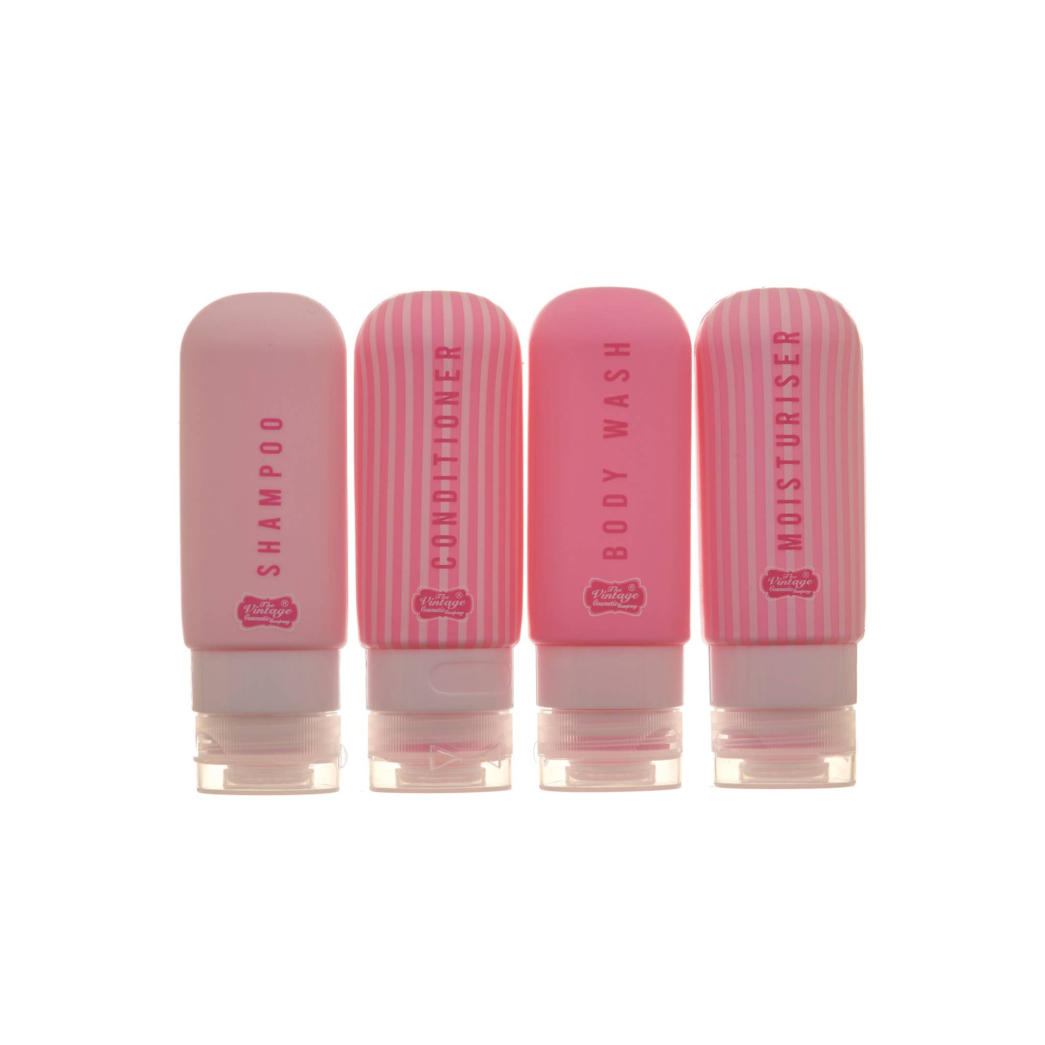 The Vintage Cosmetic Company – wholesale Travel set – 4Pc Silicone Travel Bottles With Bag3