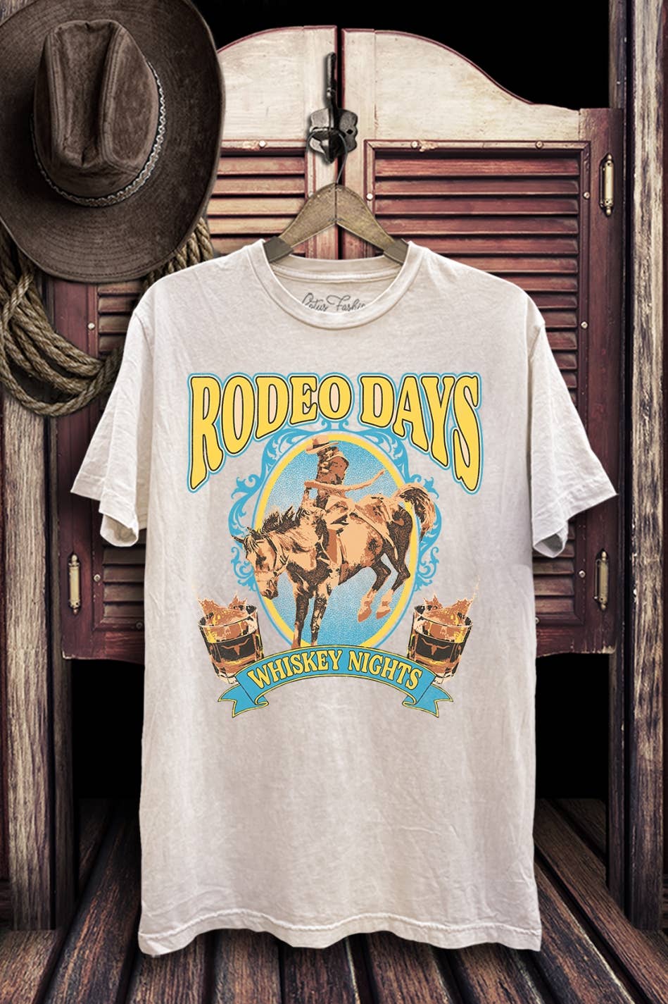 Lotus Fashion Collection - Venta al por mayor Camiseta estampada - Mujer - Camiseta estampada Rodeo Days Whiskey Nights2