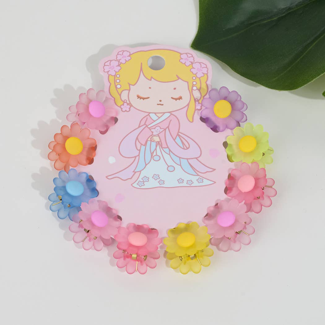 SoapElenGlen - Venta al por mayor Pinzas para el pelo - Niños - Pinzas para el pelo pequeñas con forma de girasoles translúcidos de color gelatina1