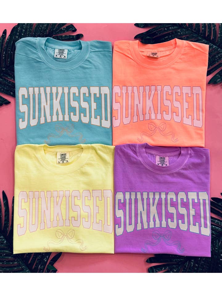 P&PD Wholesale - Wholesale T-Shirt (Graphic) - Women's - Neon Sunkissed Bow Tee/Crops