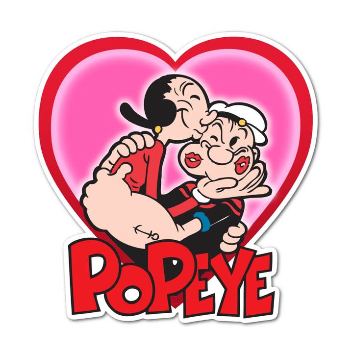 Olive Oil Popeye Classic Cartoon laminated sticker nostalgia for wholesale by Jazzy Pop Stickers