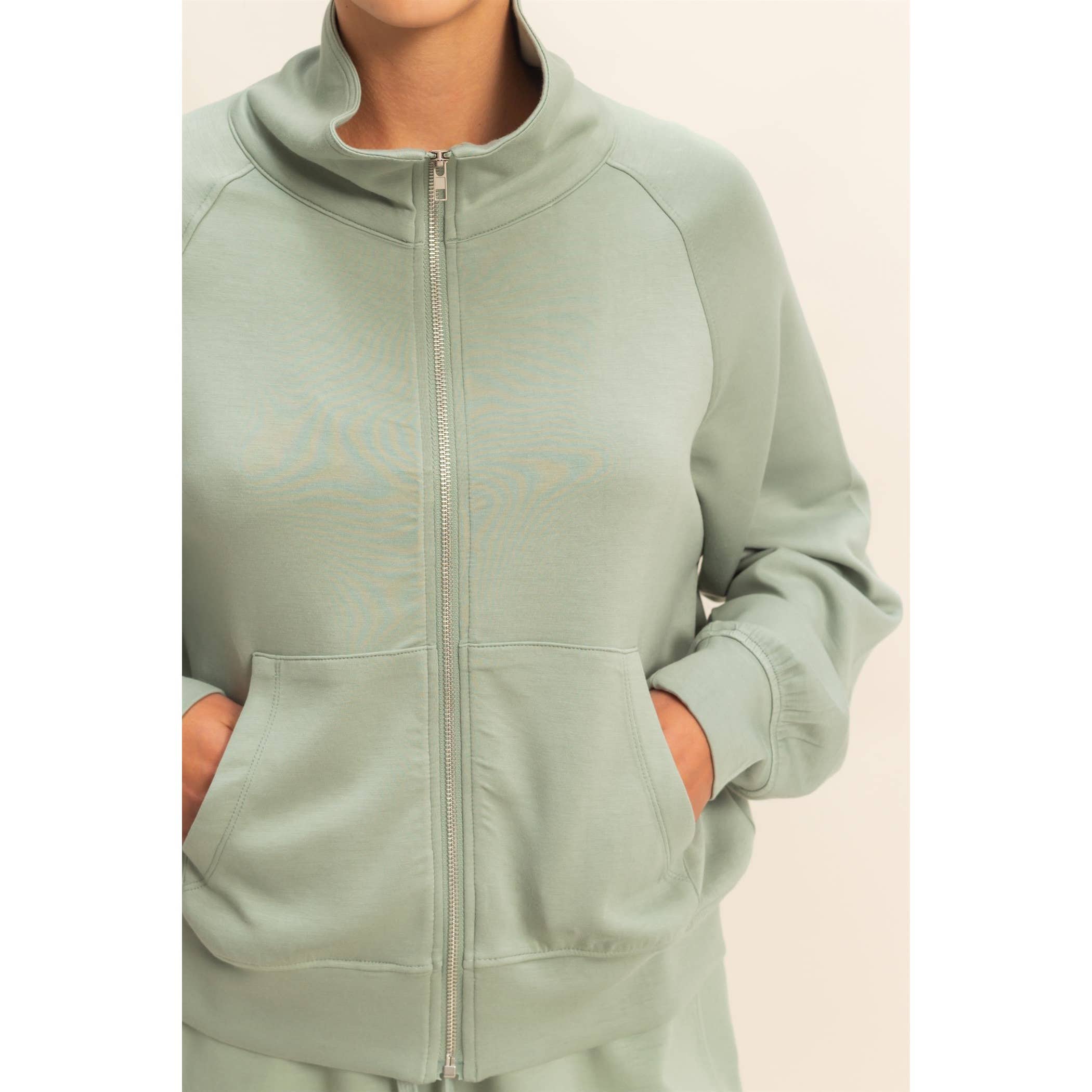 HYFVE – wholesale Jacket – Women's – Double Knit High Neck Long Sleeve Zippered Jacket36