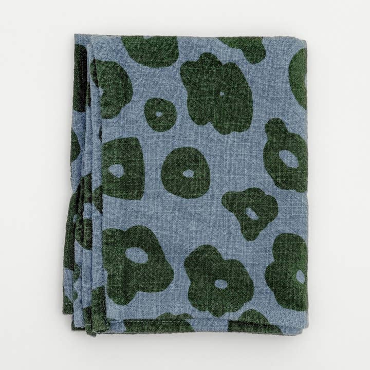 Torchon texturé - Céleste - Herbe - Bleu pierre pour la vente par Jenny Pennywood