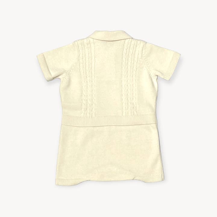 Viverano Organics - Wholesale Bodysuit (Non-Footed) - Baby - Milan Collar & Cable Knit Baby Bodysuit (Organic)6