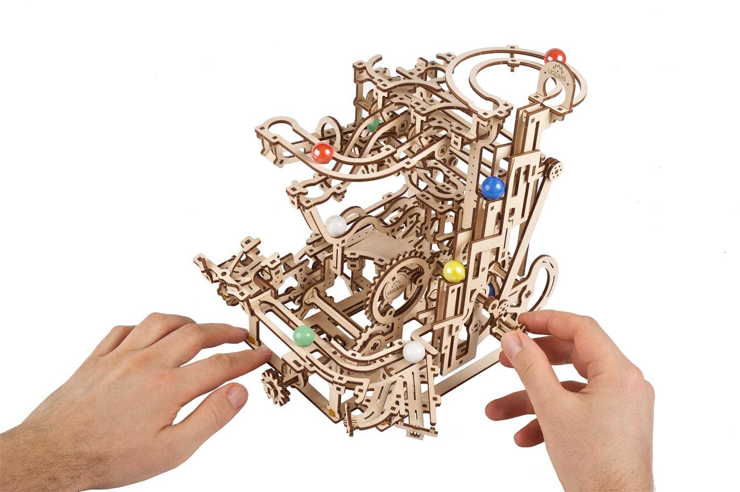 Ukidz LLC - Wholesale DIY Craft Kit - UGears Marble Run Tiered Hoist -3 -Wooden 3D Puzzles - DIY1
