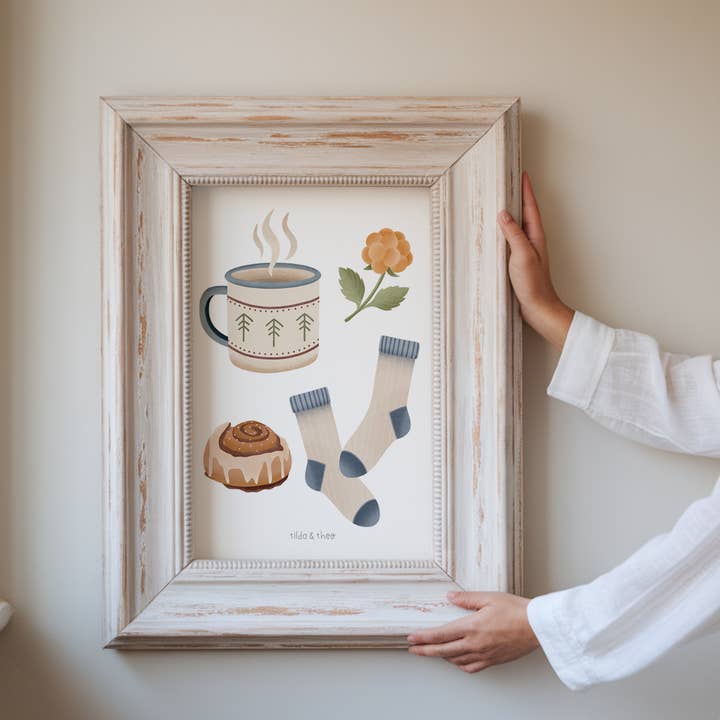 Tilda&Theo - Wholesale Poster - Poster Hygge Norway cozy art print cinnamon roll3