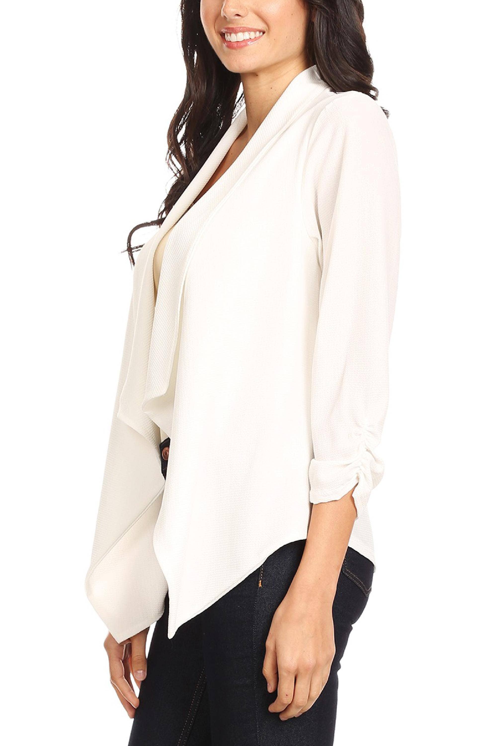 MOA COLLECTION - Wholesale Blazer - Women's - Women's Woven Casual Relaxed Fit Open Front Blazer Jacket26