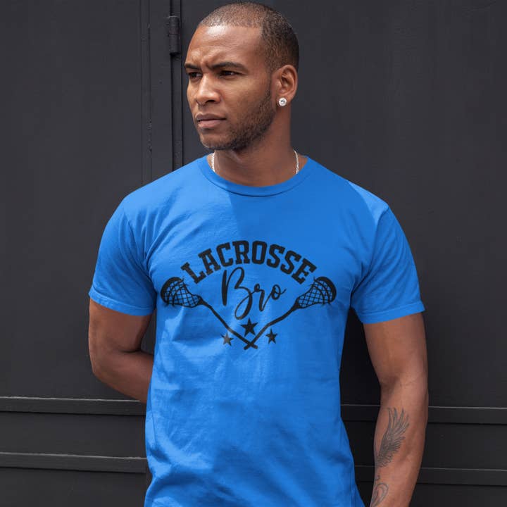 Camiseta con letras negras de Lacrosse Bro para venta al por mayor de Perfectly Diverse Trendz, LLC