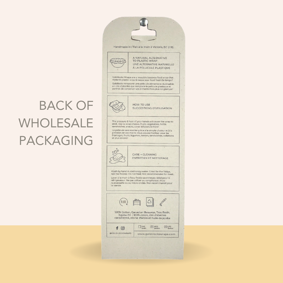 Goldilocks Goods - Vendita all'ingrosso Involucro/sacchetto per alimenti - Involucri riutilizzabili in cera d'api: Furry Friends Set di 36