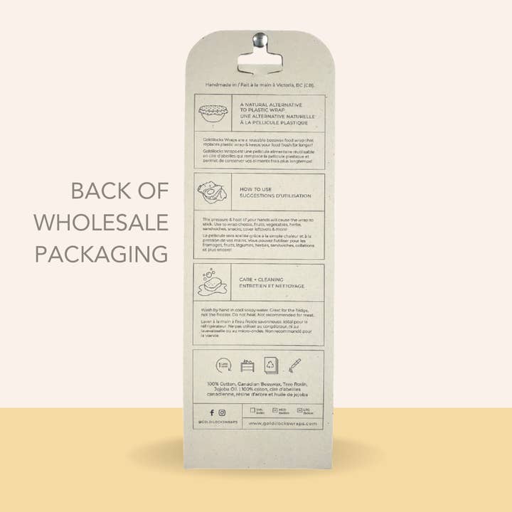 Goldilocks Goods - Wholesale Food Storage Wrap/Bag - Reusable Beeswax Food Wraps: Mushrooms Set of 36