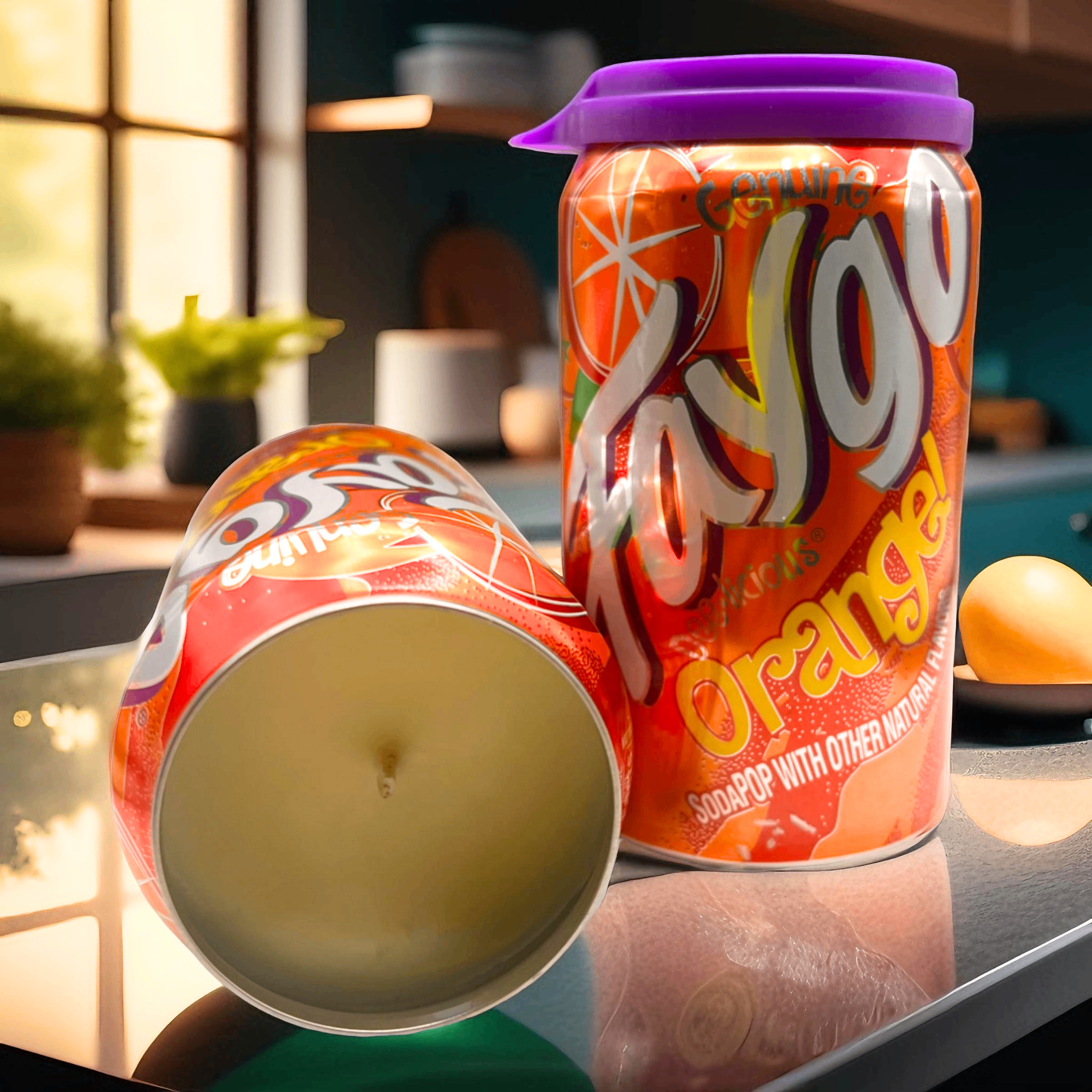 Nefer Designer Candles & Home Decor - Venta al por mayor Velas de diseño llamativo - Vela Faygo Orange Pop Soy3