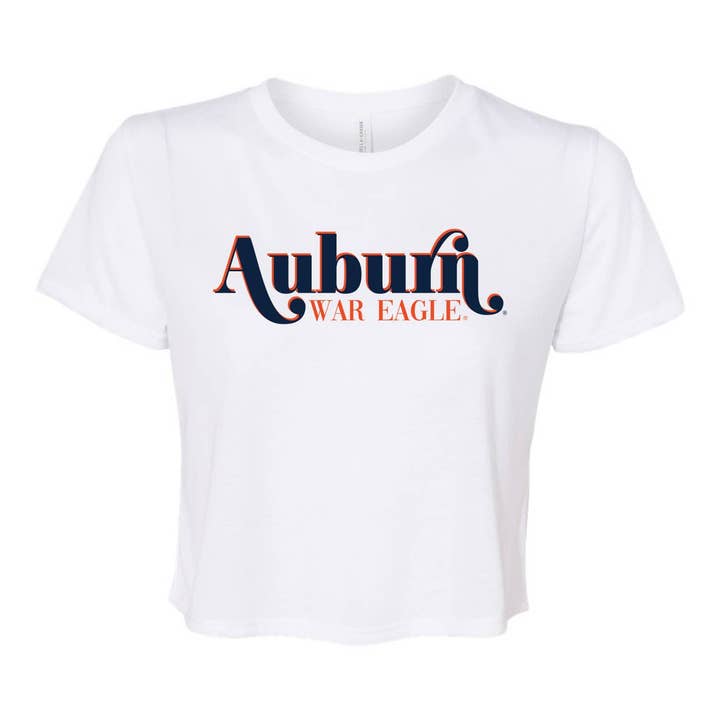 First Down Crop Tee- Collegiate Licensed for wholesale by Kickoff Couture