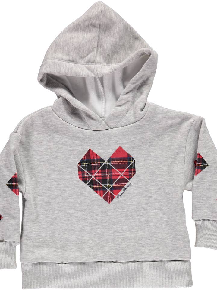 Grå hættetrøje med ternet diamantmønster for engroshandel hos Piccola Speranza