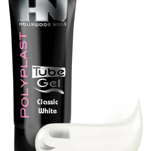 HOLLYWOOD NAILS – Großhandel Nagelpflegesets – PolyPlast Tube Gel Classic White 30g1