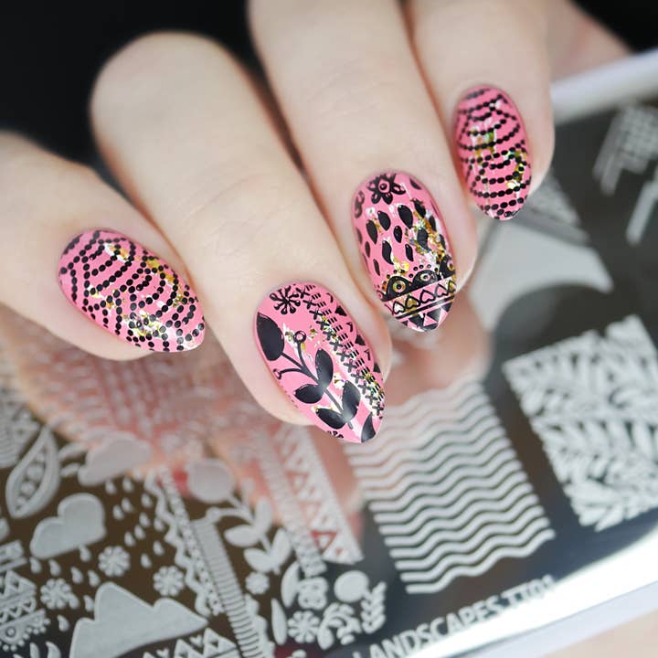 Placa de estampado de paisajes para venta al por mayor de Twinkled T