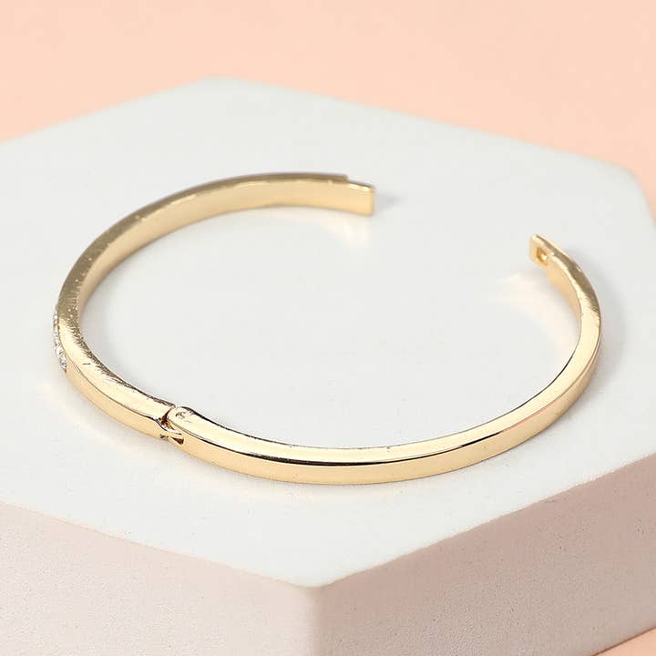 Sensibling Corp. - Wholesale Bangle Bracelet - Stone Paved Hinged Bangle Bracelet9