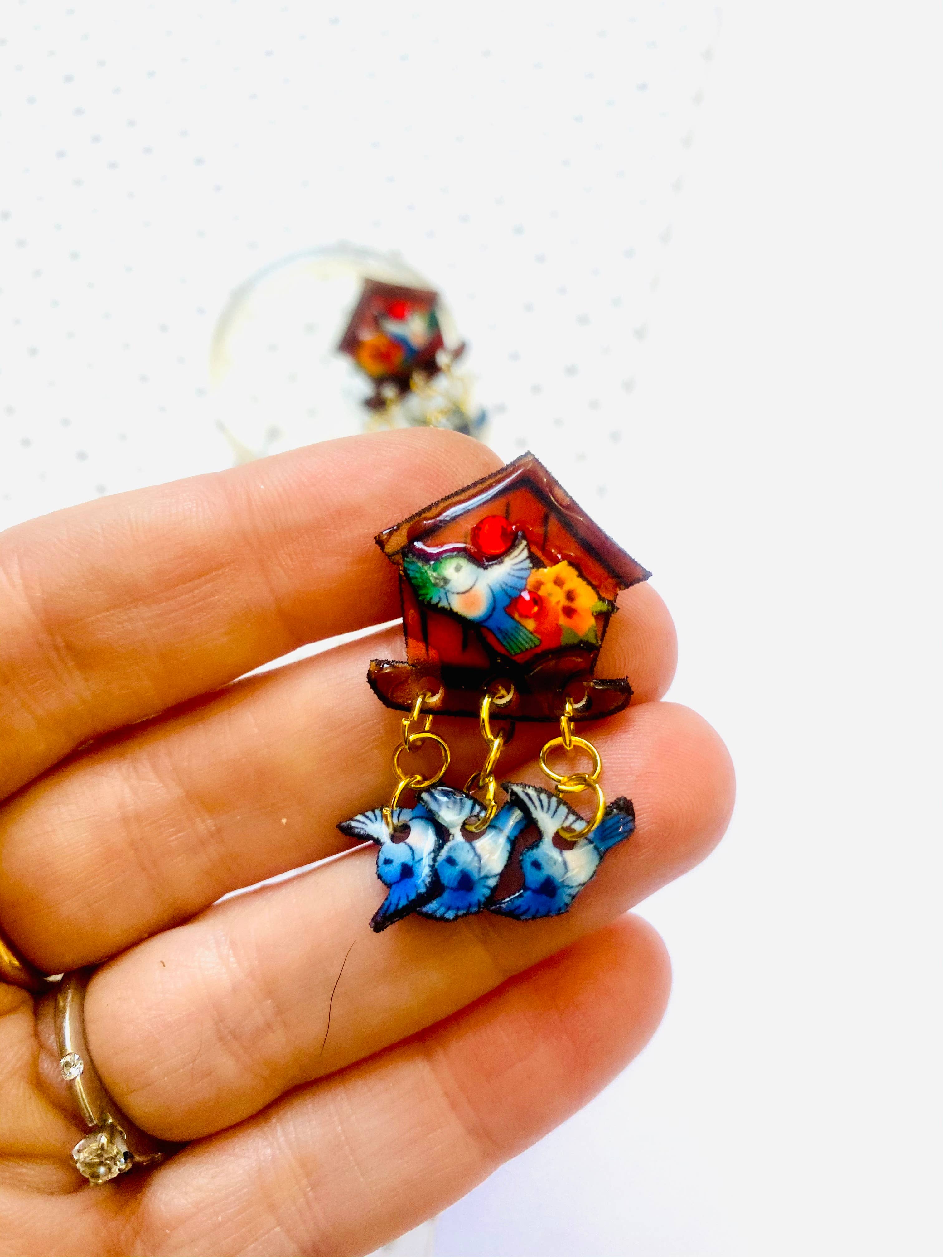 Rosie Rose Parker - Wholesale Dangle Earrings - retro bird house earring cluster earrings for women summer 10