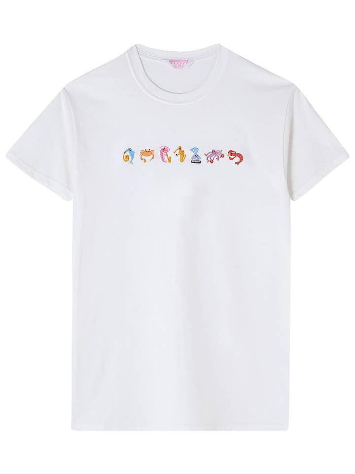 Limpet Store - Wholesale T-Shirt - Women's - Seafood Medley Embroidered T-Shirt