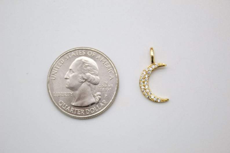 MIA Jewelry - Wholesale Individuele bedel/hanger - Kleine maanhanger 18K goud gevuld (A83)0