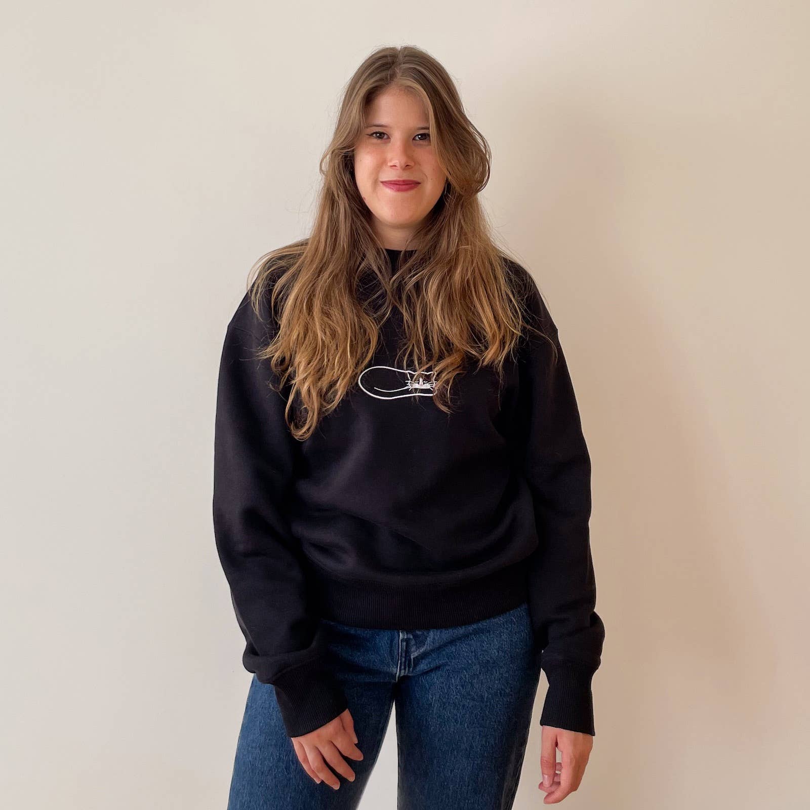 felgsara - Wholesale Sweatshirt - Unisex - Sweatshirt "I wish I stayed in bed with my cat" (Black)2