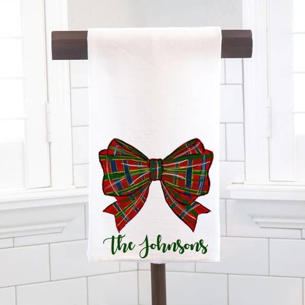 Torchon à nœud en tartan personnalisé - Cadeau pour hôtesse pour la vente par Moman Sales, Inc.