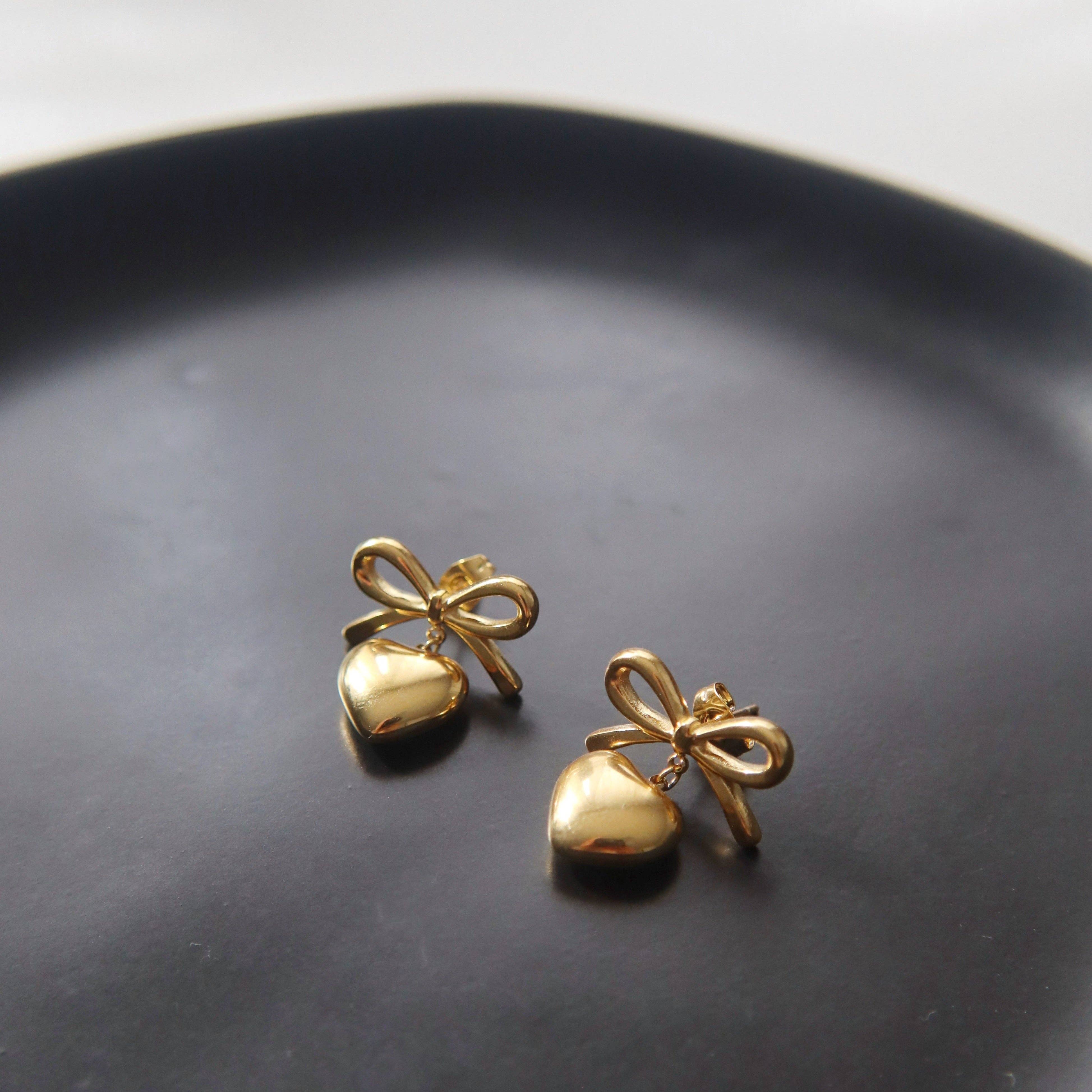 JESSA Jewelry - Wholesale Dangle Earrings - Bow Heart Earrings | Dangle Earrings3