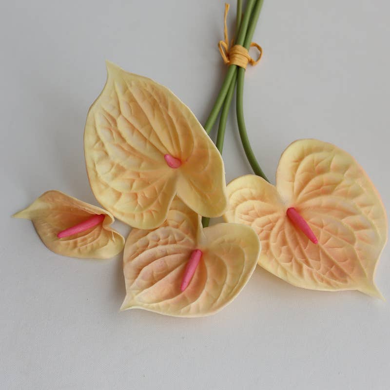 Sweet Home Deco - Wholesale Artificial Flowers - 16‘’T Soft Touch Faux Anthurium Flower Bunch, Floral Bouquet2