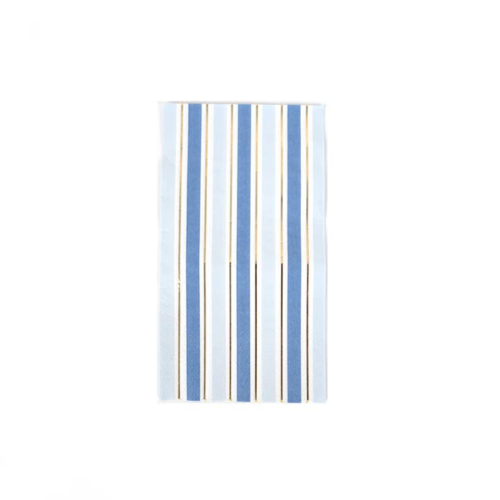 Serviettes d'invité à rayures bleues pour la vente par Gatherings by Curated Paperie