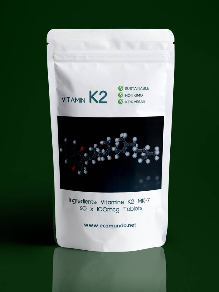 Vitamina K2 vegana - 60 tabletas de 1000 mcg para venta al por mayor de SuperFoodISM