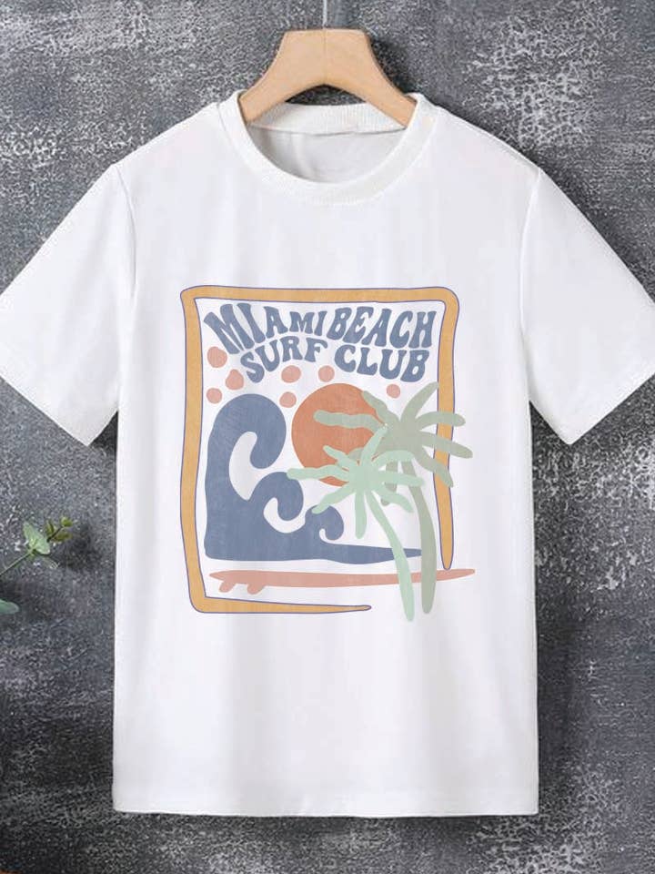 L1162 - T-shirt graphique MIAMI BEACH pour la vente par KNOCK ON THE STYLE