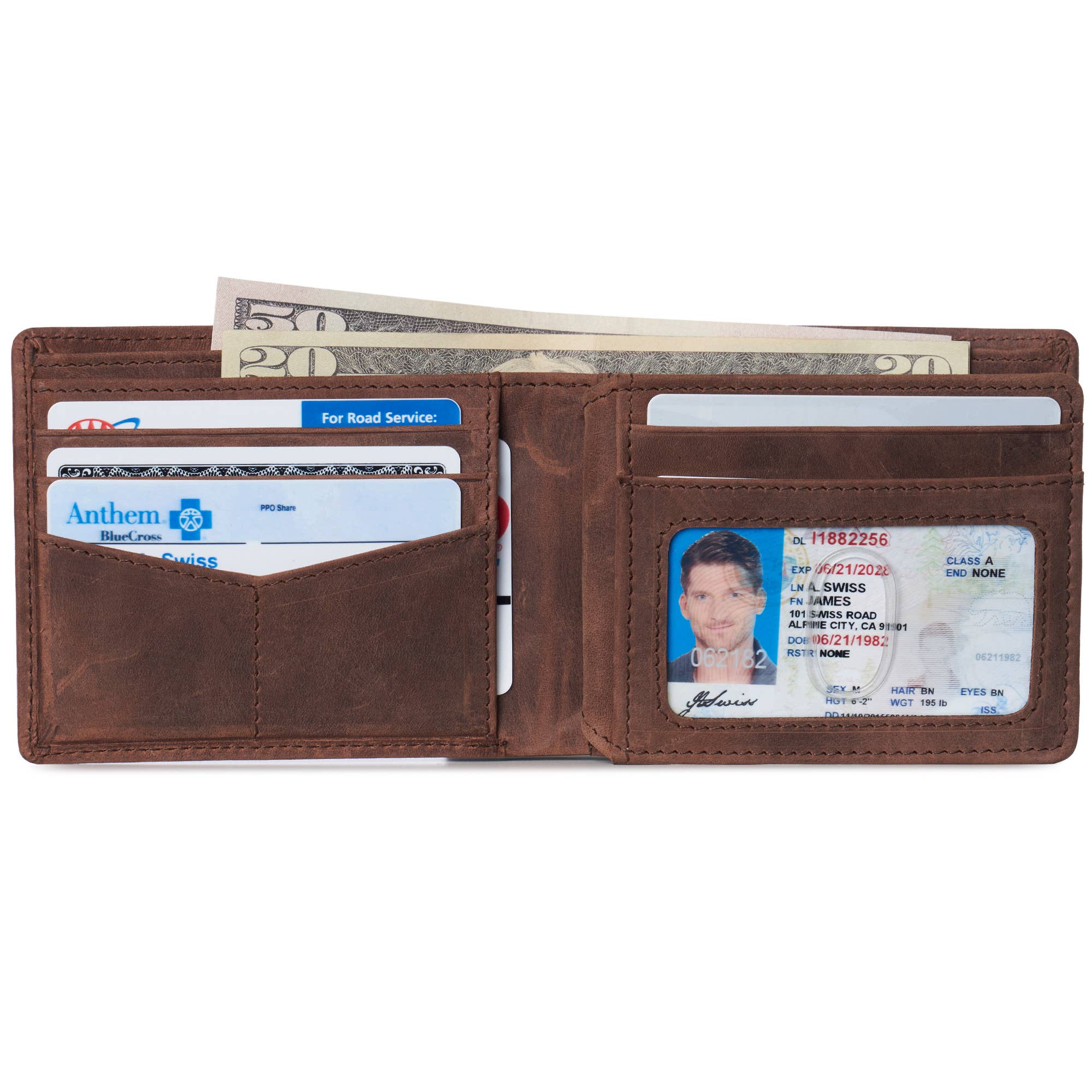 Alpine Swiss - Vente Portefeuille – homme - Alpine Swiss Commuter Portefeuille à deux volets RFID pour homme 2 fenêtres d'identification - Portefeuille 99233