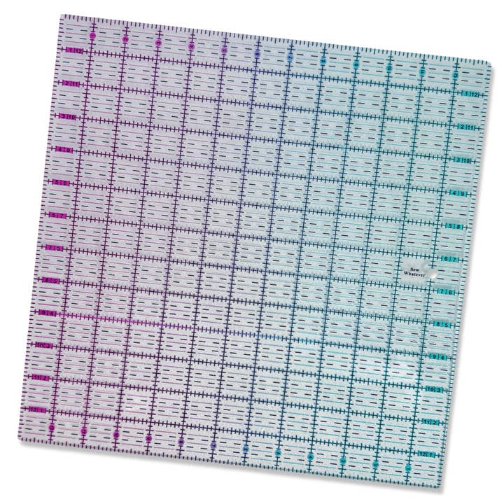 Pink to Teal Gradient | Glitter - 13” x 13” Ruler for wholesale by More Me Know