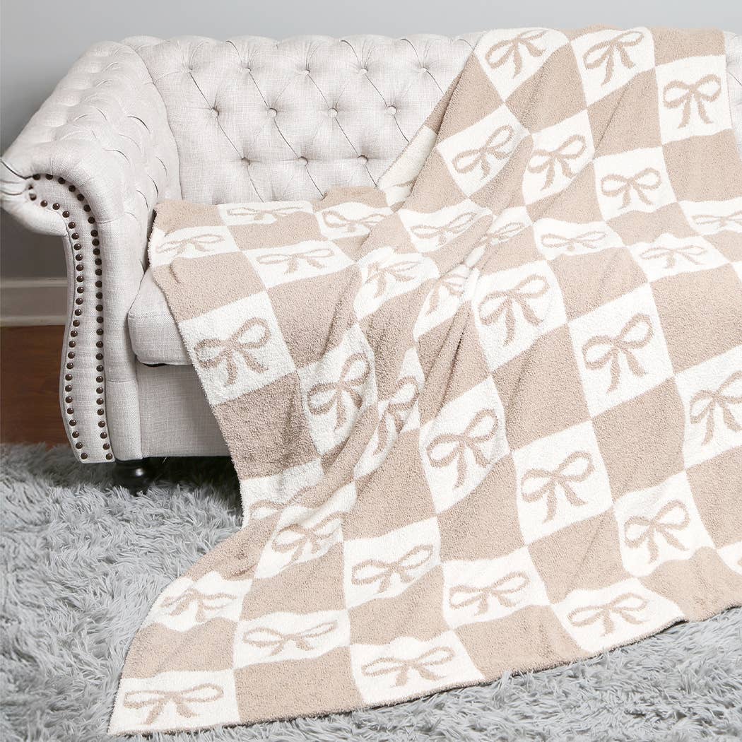 Fashion City - Wholesale Throw Blanket - RIBBON AND CHECKERED Cozy Soft Throw Blanket 6