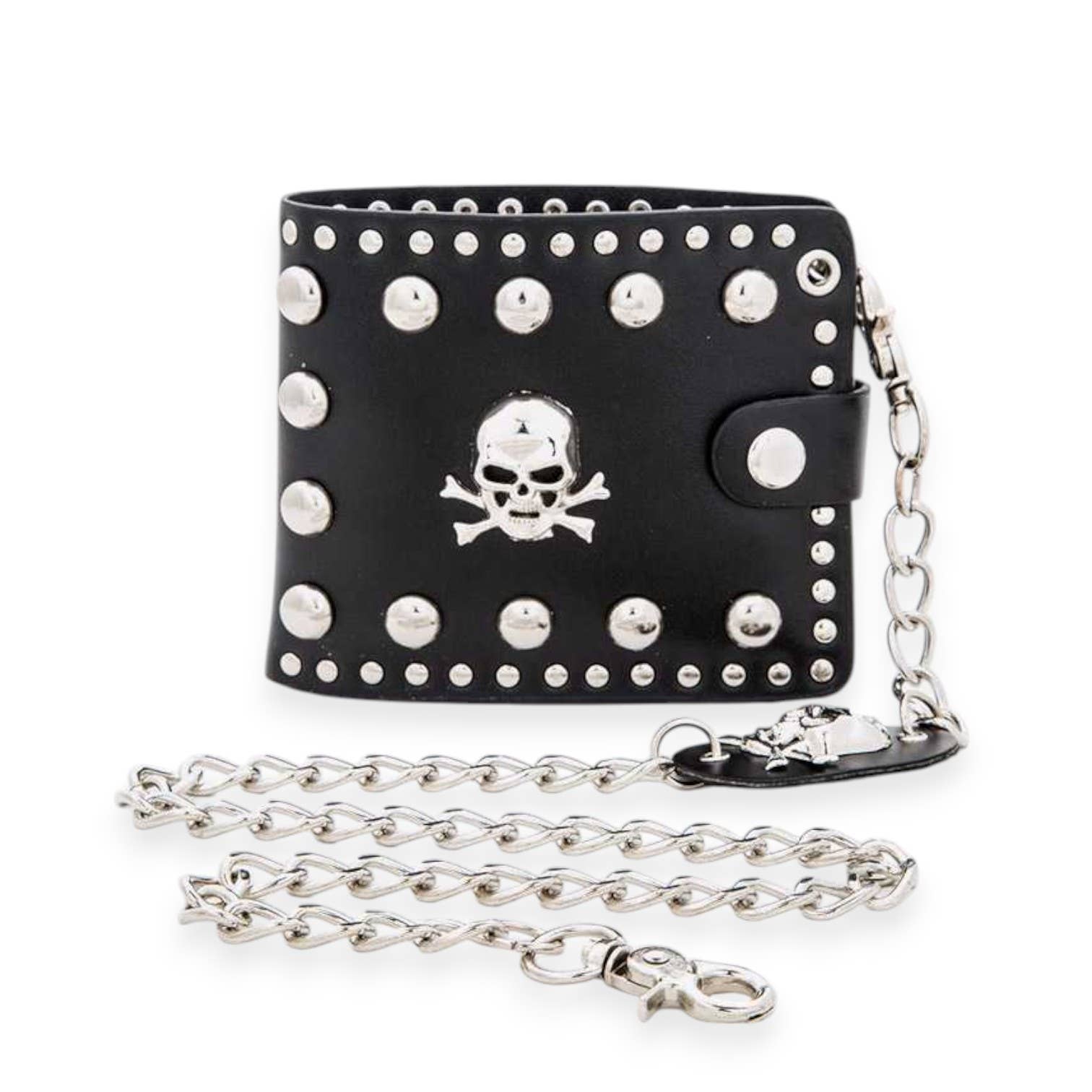 Noir Portefeuille Chaîne Biker Crâne Mix Studs en vente sur Faire0