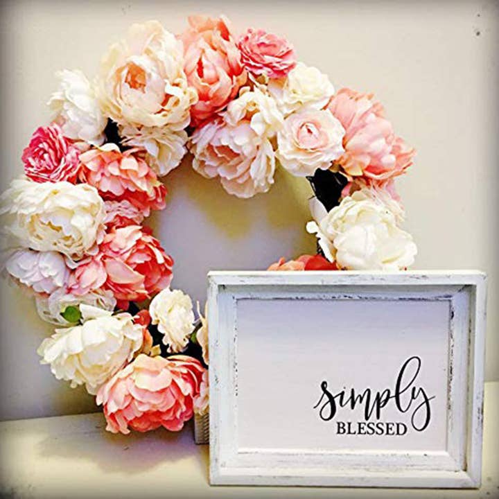 Paris Loft Inc - Wholesale Sign - Simply Blessed Wood Wall Framed Sign White Wood Wall Decor2